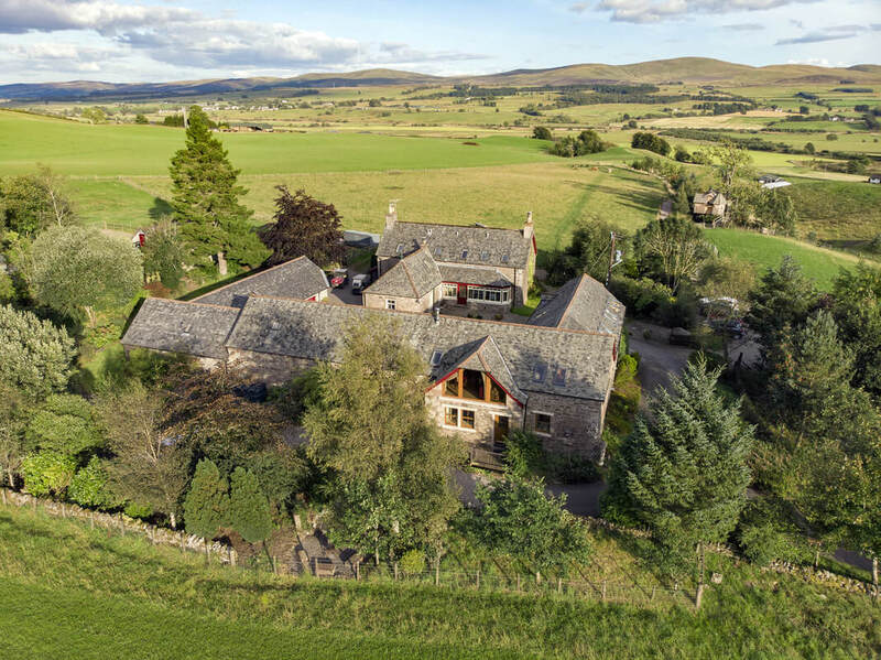 Muckle howf self catering accommodation aerial view